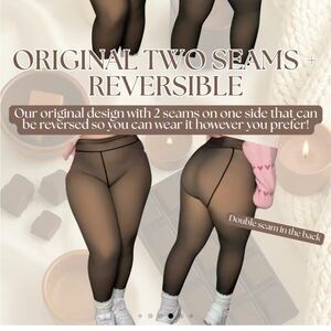 Reversible Black Tights with Double Seam